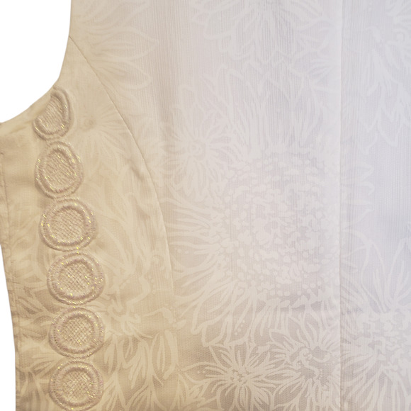 Lilly Pulitzer Shift Dress Resort White Floral Size 0 Mini Embellished - Picture 8 of 15